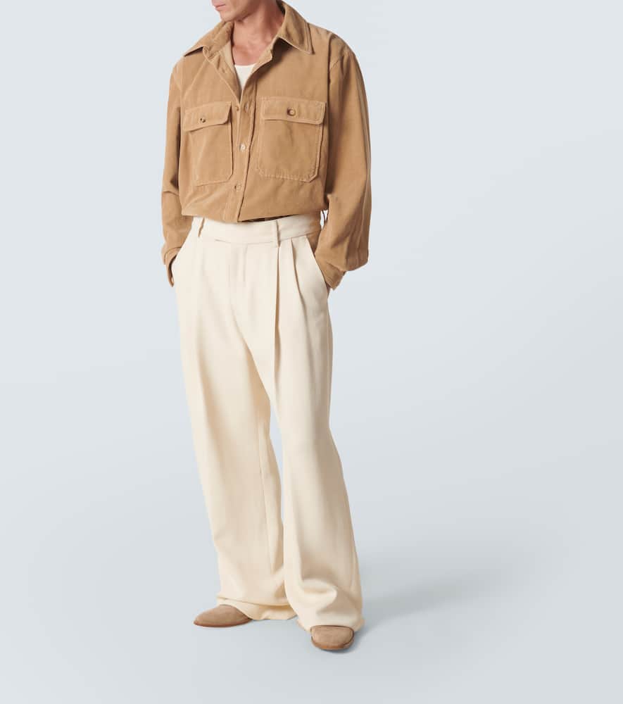 Saint Laurent Cotton-corduroy Overshirt In Beige