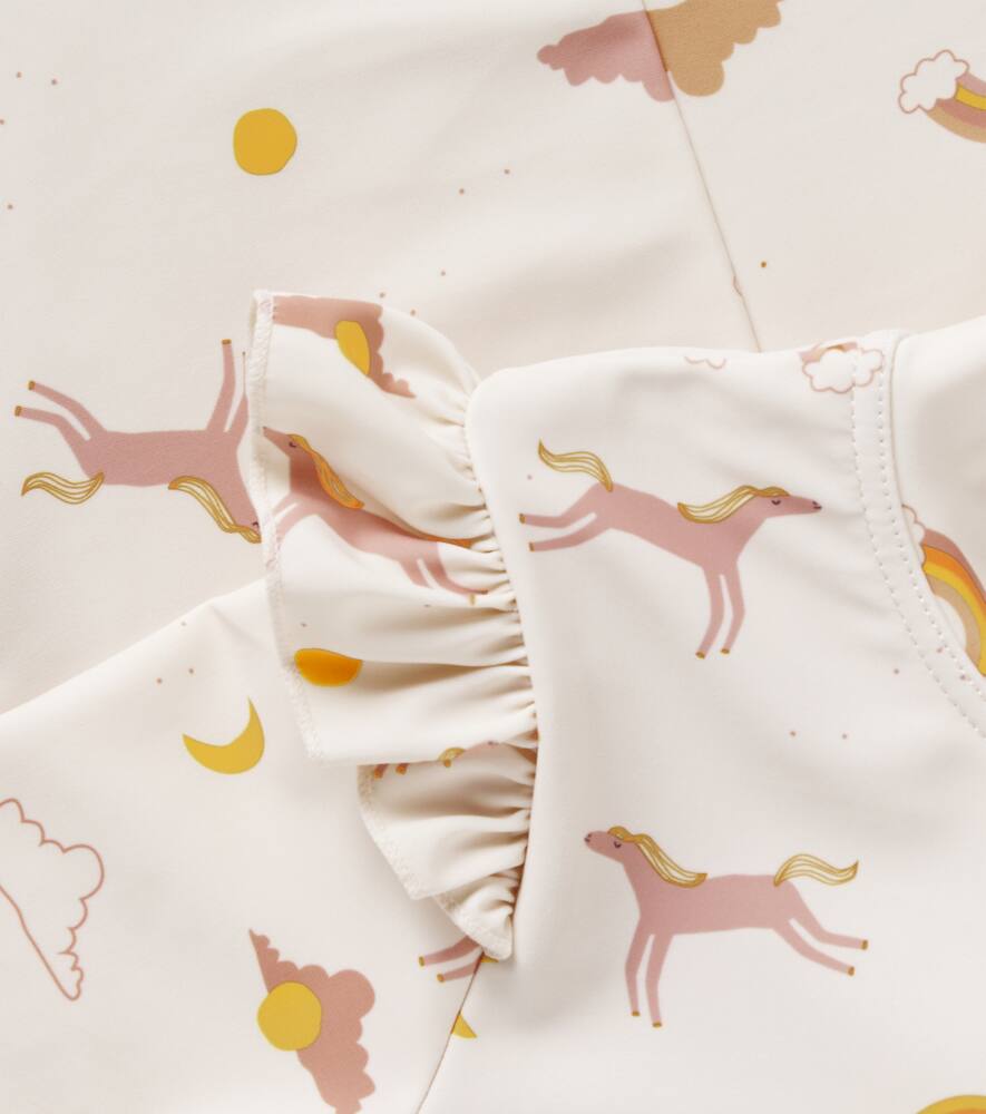 Liewood Amel Printed Rashguard Swimsuit In Beige