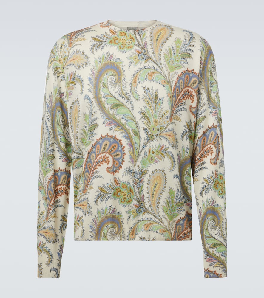 Paisley silk and cashmere sweater