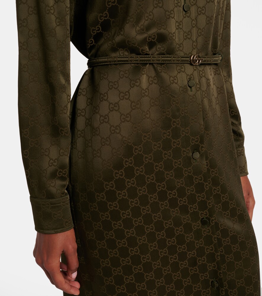  Gucci Gucci Hemdblusenkleid Gg Aus Satin 