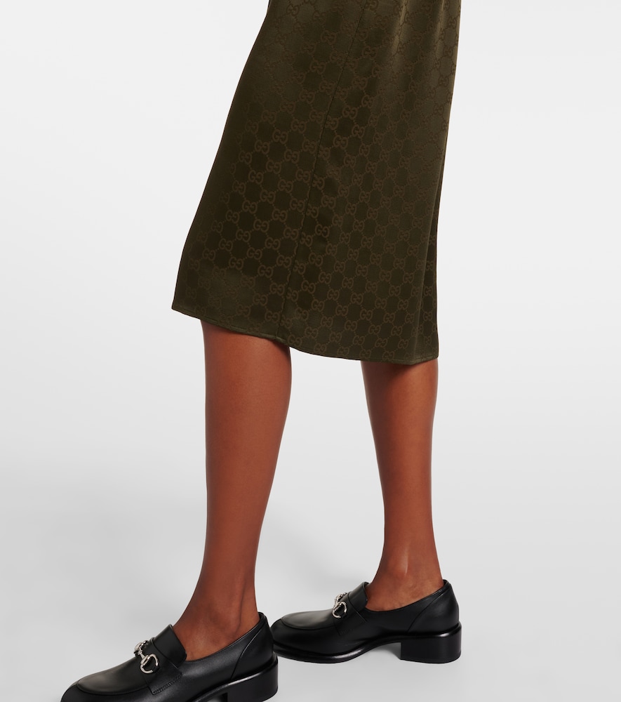 GG Belted Satin Jacquard Shirt Dress