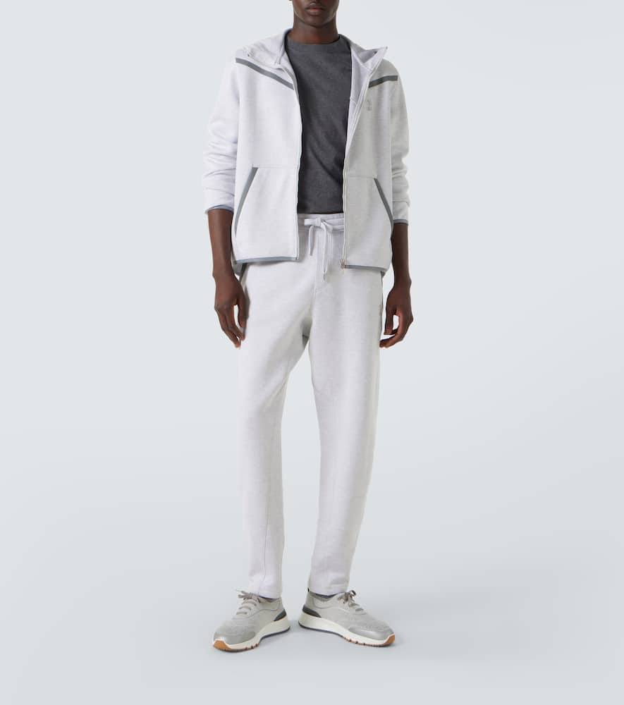 Brunello Cucinelli Runners In Techno Cotton Knit With Termonastrature Shoes In Gray