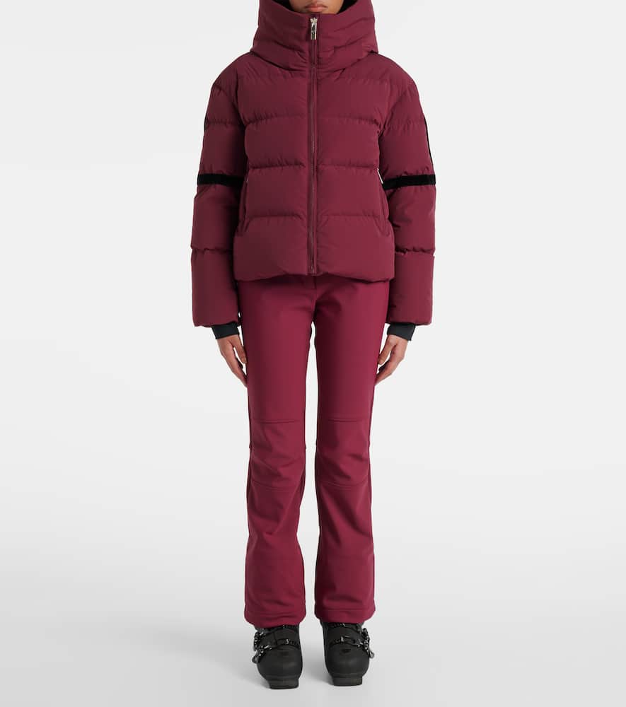 Fusalp Barsy Velvet-trimmed Down Ski Jacket In Burgundy