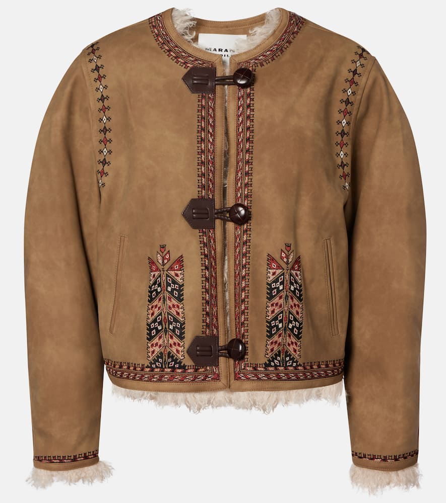 Isabel Marant Étoile Cely Embroidered Jacket In Sand