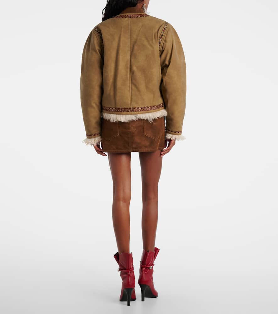 Isabel Marant Étoile Cely Embroidered Fleece Jacket In Brown