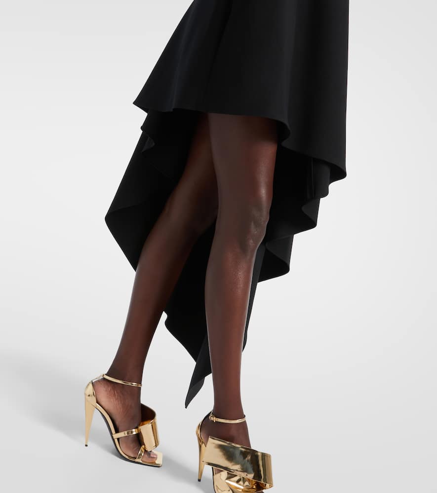 Givenchy Asymmetric Draped Wool Cocktail Dress In Black