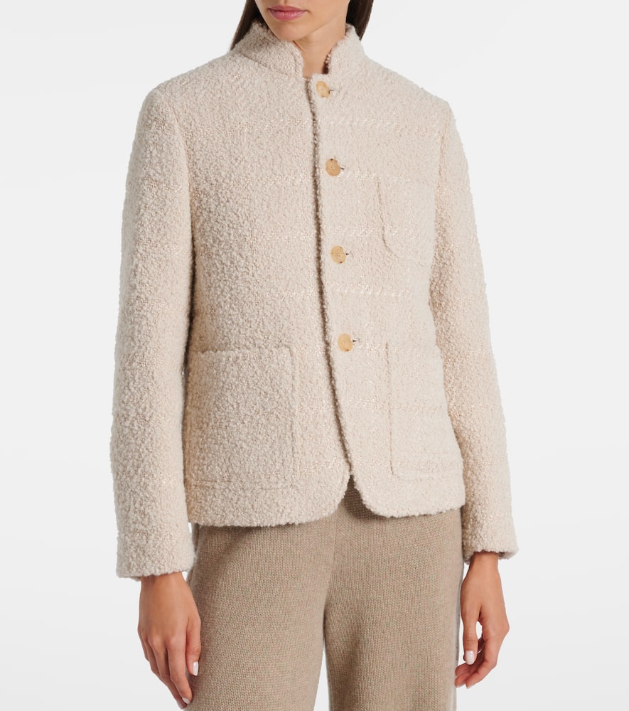 Loro Piana Spagna Mini Sb Bouclé Wool-blend Jacket In Neutral
