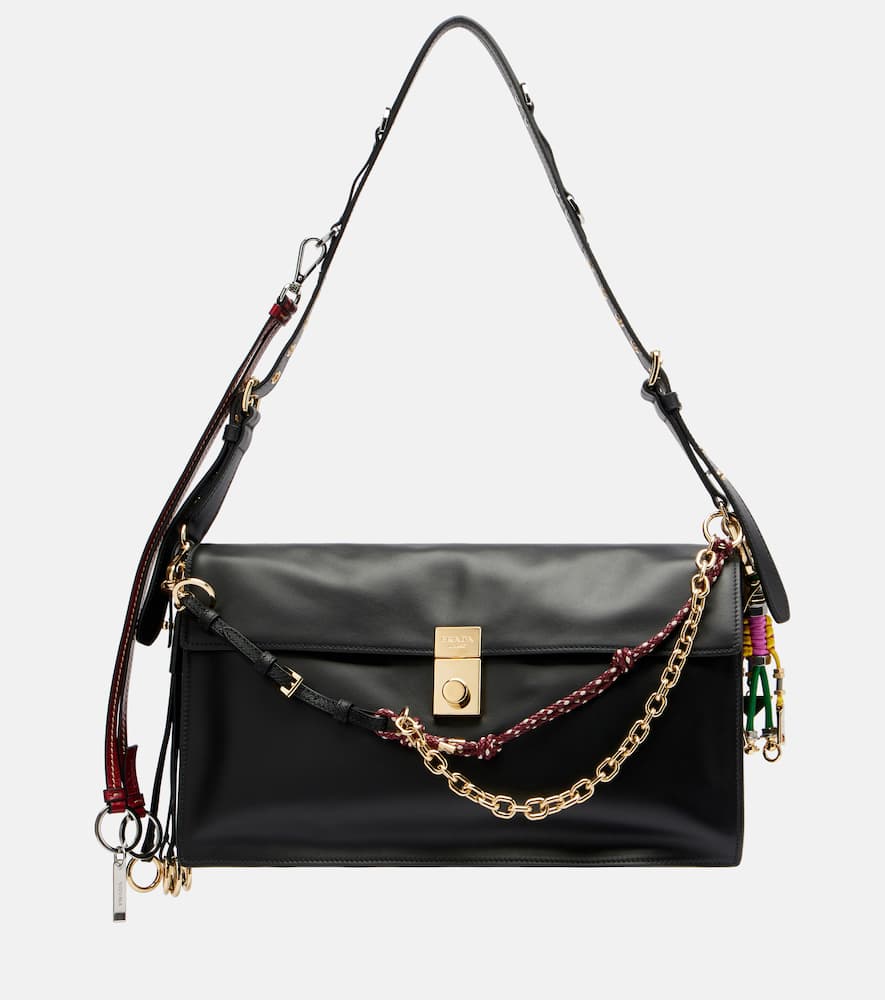 Prada Soft Sound Large Leather Shoulder Bag