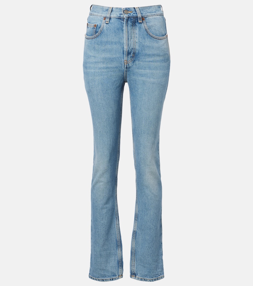 Saint Laurent Mid-rise Bootcut Jeans In Blue
