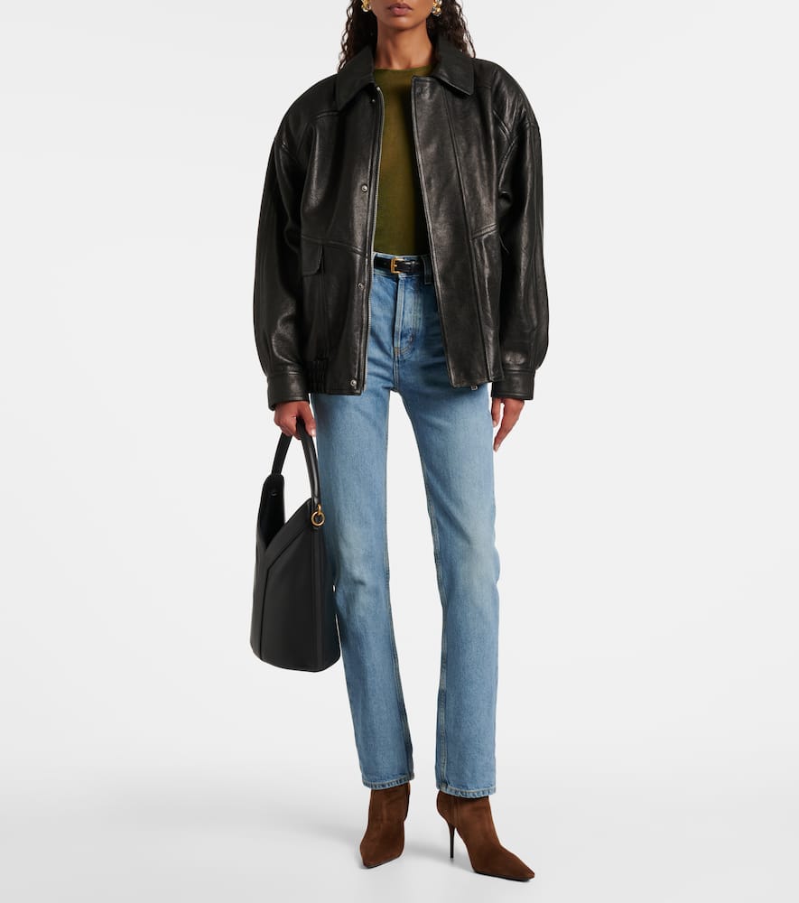 Saint Laurent Mid-rise Bootcut Jeans In Blue