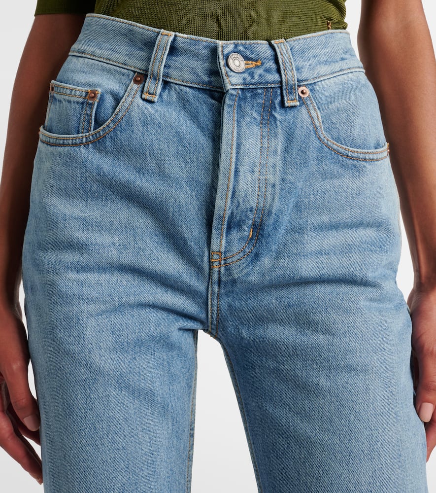 Saint Laurent Mid-rise Bootcut Jeans In Blue