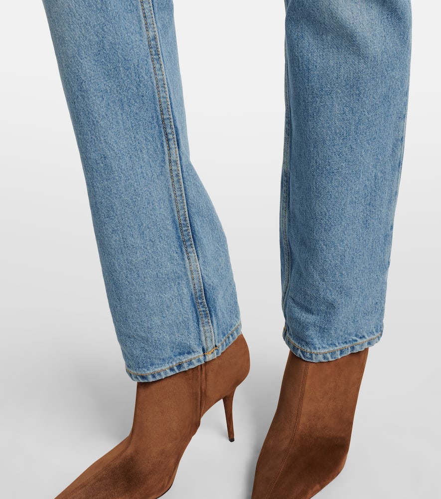 Saint Laurent Mid-rise Bootcut Jeans In Blue