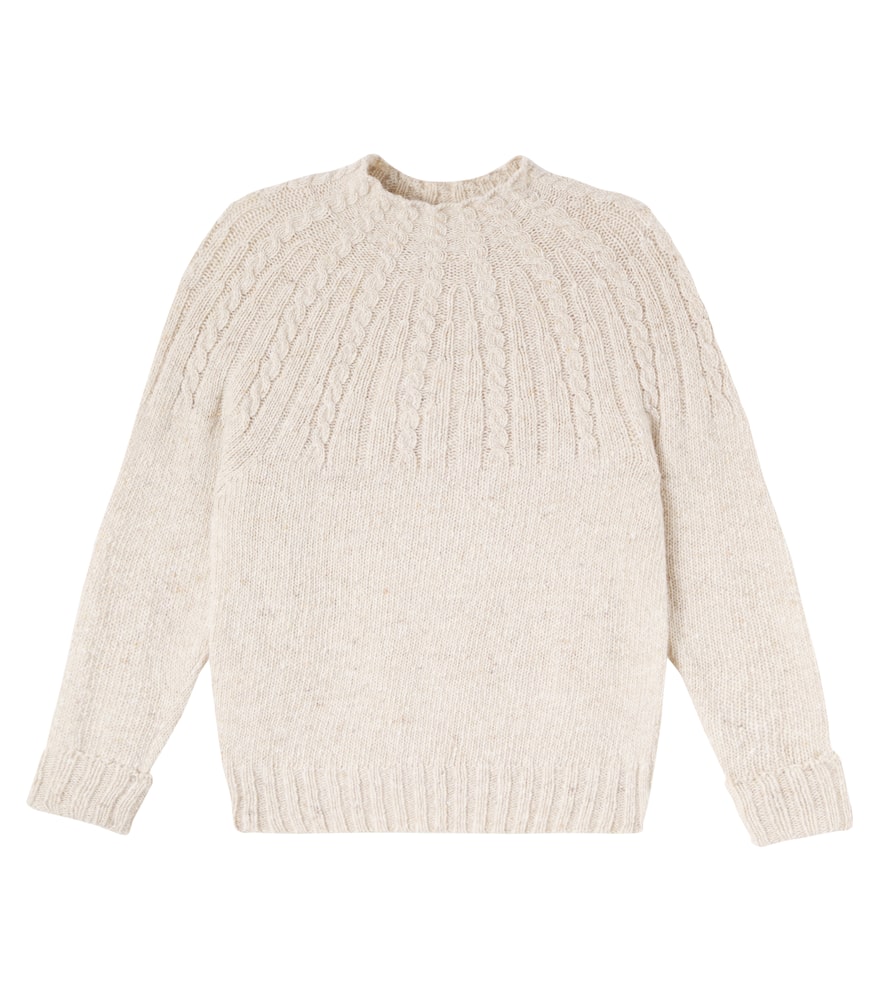 Cozmo Kids' Cable-knit Wool-blend Sweater In Neutral