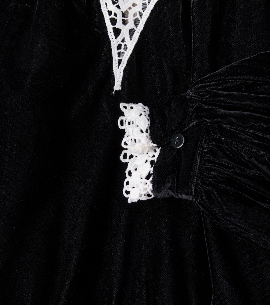  Petite Amalie Petite Amalie Kleid Aus Samt Mit Spitze 