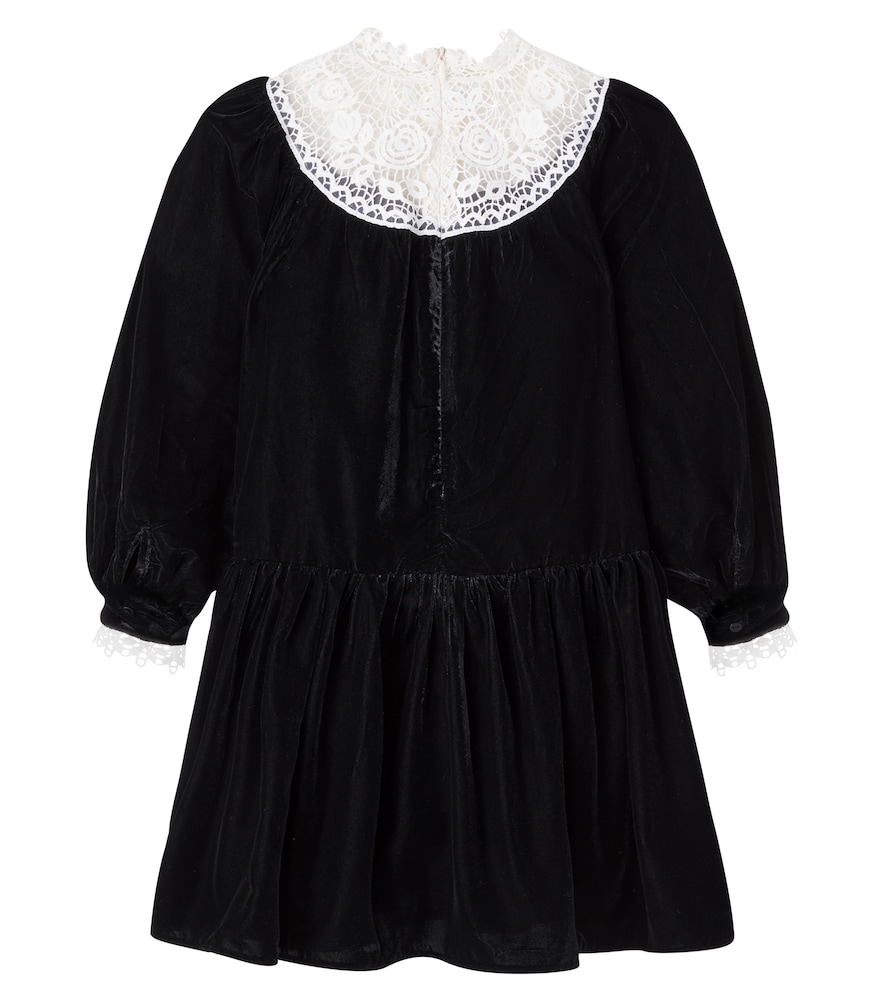  Petite Amalie Petite Amalie Kleid Aus Samt Mit Spitze 