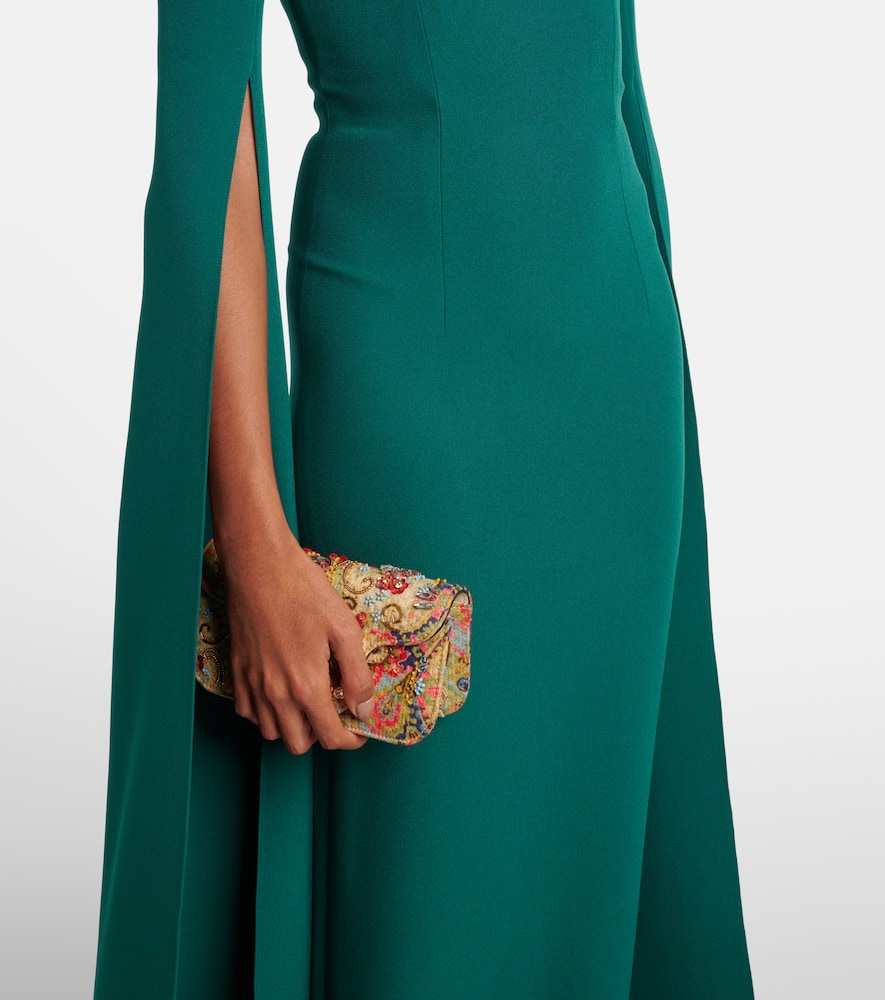Safiyaa Embellished Crêpe Gown In Green