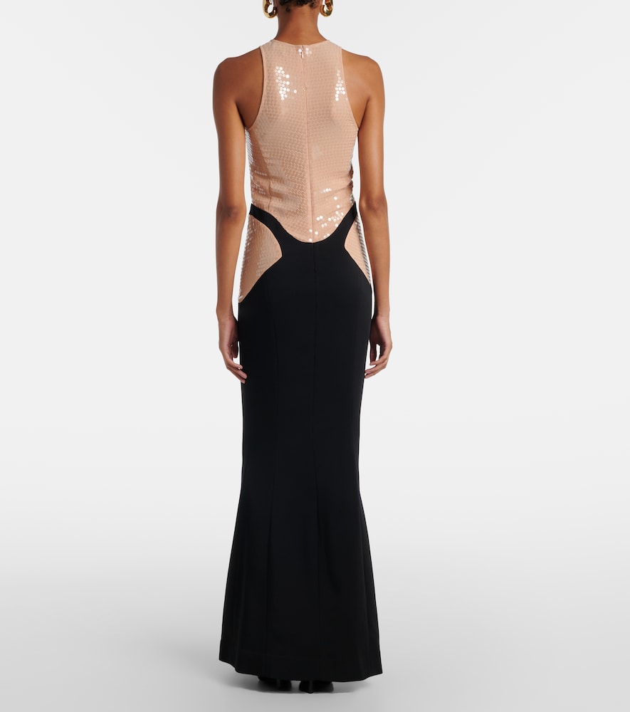  Mugler Mugler Re/edit Robe Aus Crêpe Mit Pailletten 