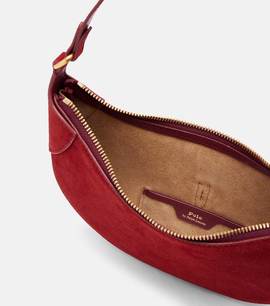 Polo Ralph Lauren Polo Id Mini Suede Shoulder Bag In Red