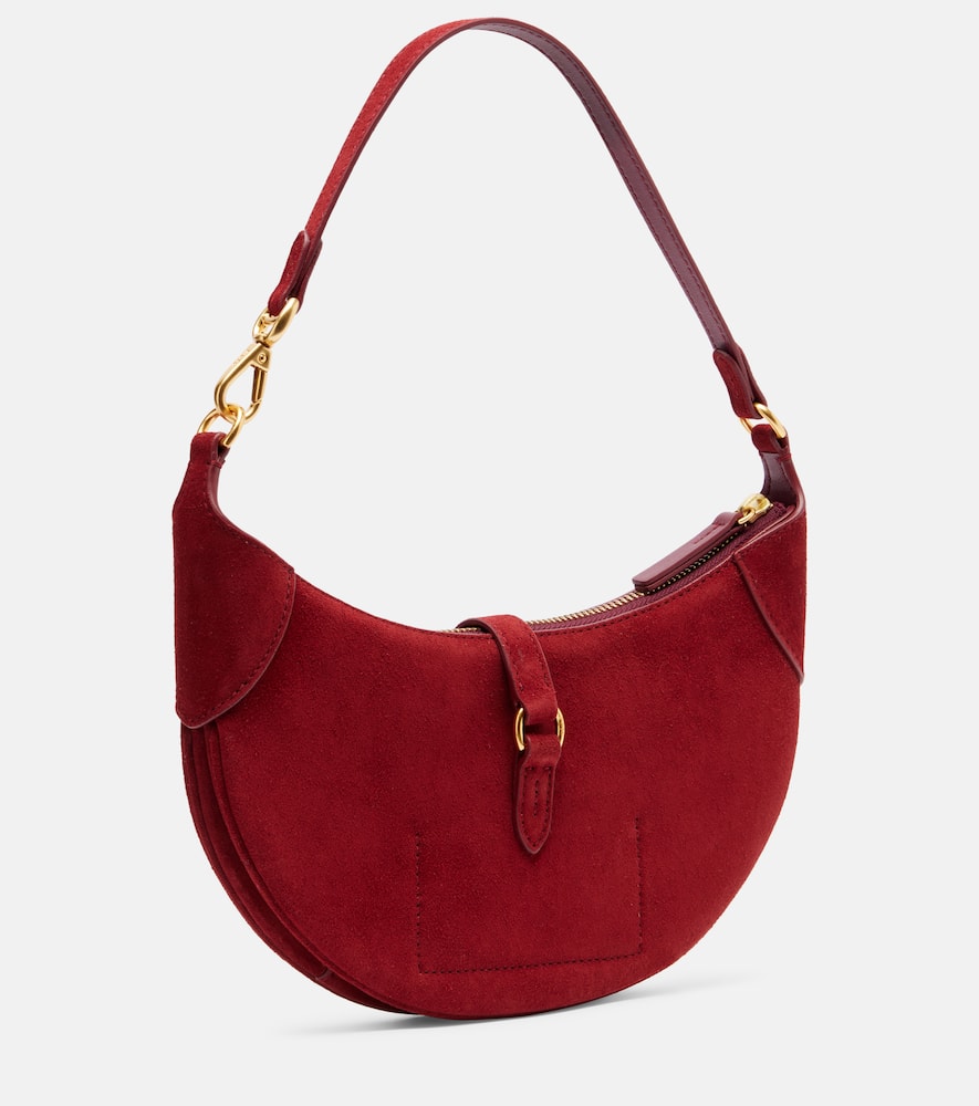 Polo Ralph Lauren Polo Id Mini Suede Shoulder Bag In Red