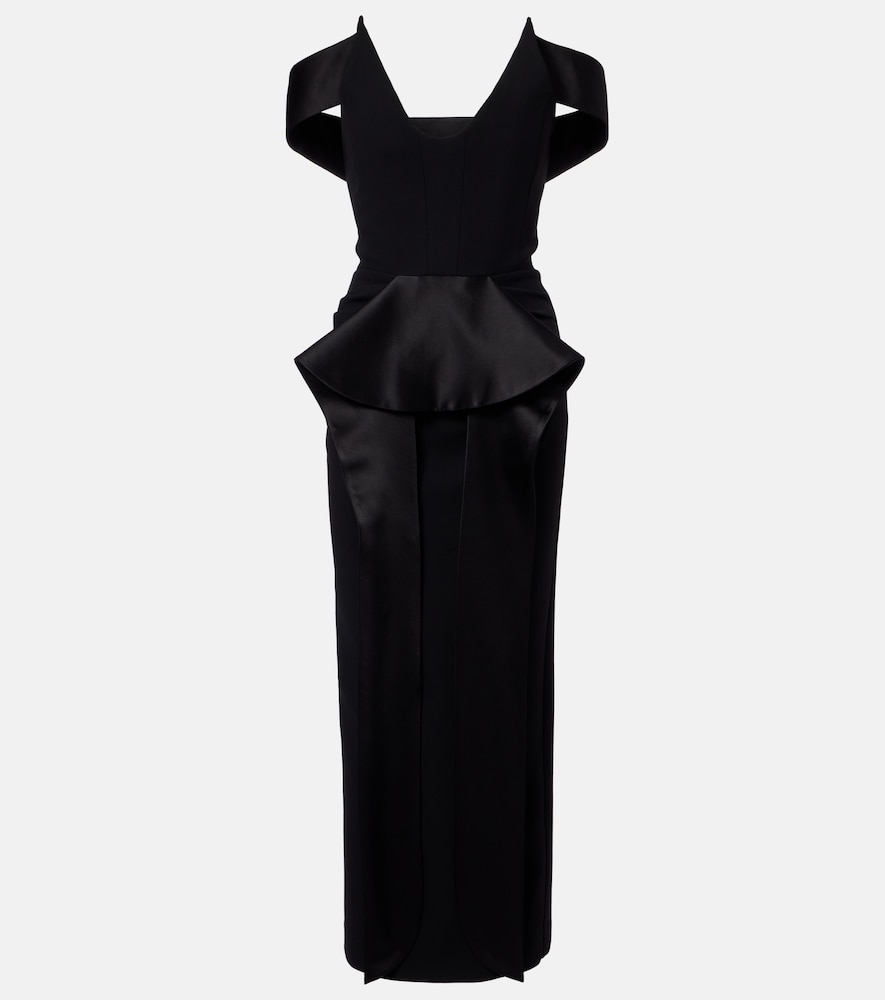 Maticevski Barrier off-shoulder satin midi dress
