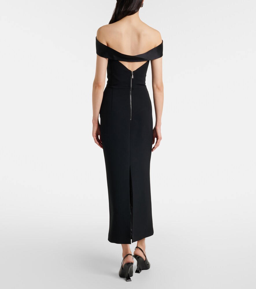  Maticevski Maticevski Barrier Off-shoulder Satin Midi Dress 