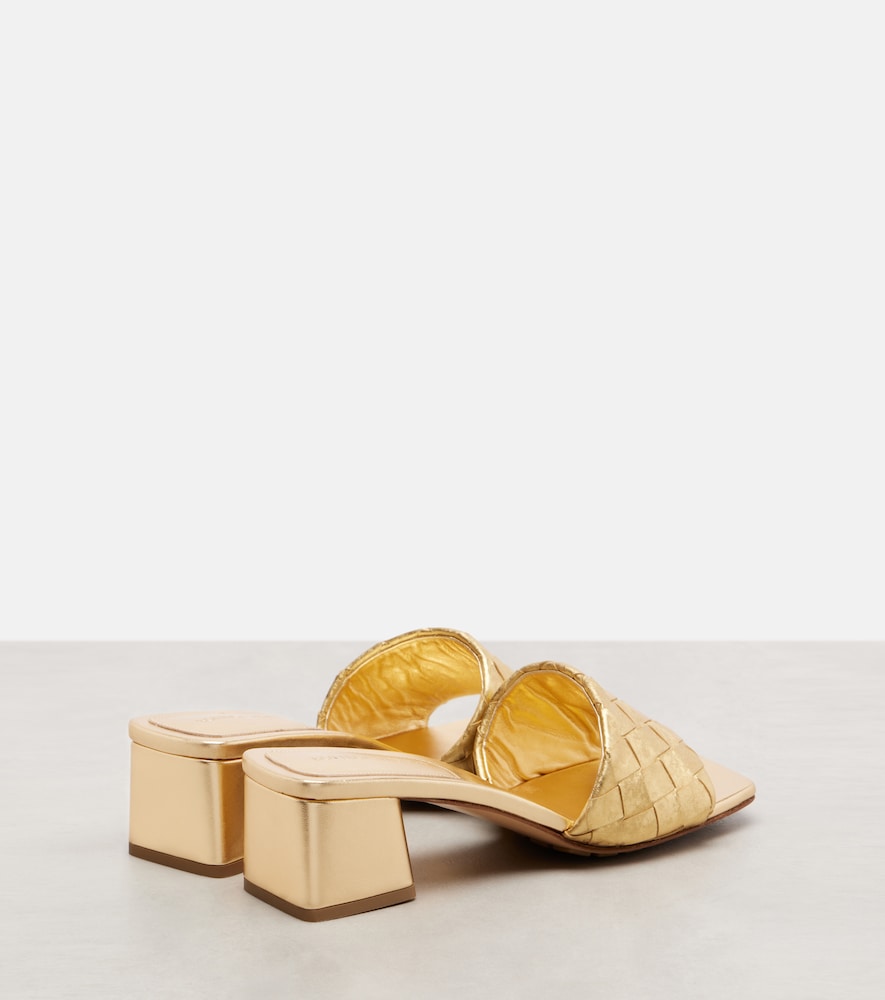  Bottega Veneta Bottega Veneta Pantoletten Parco aus Metallic-leder 