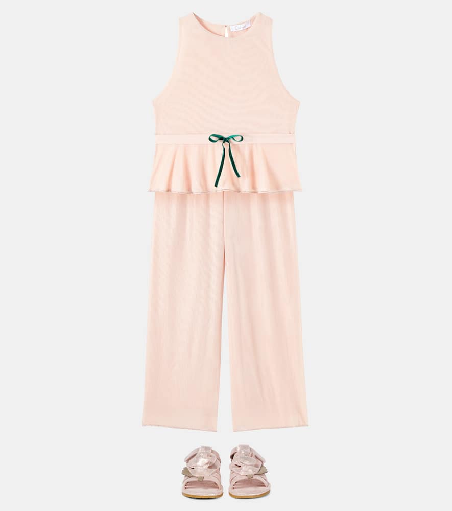 Oseree Oséree Kids Bow-detail Tulle Pants In Neutral