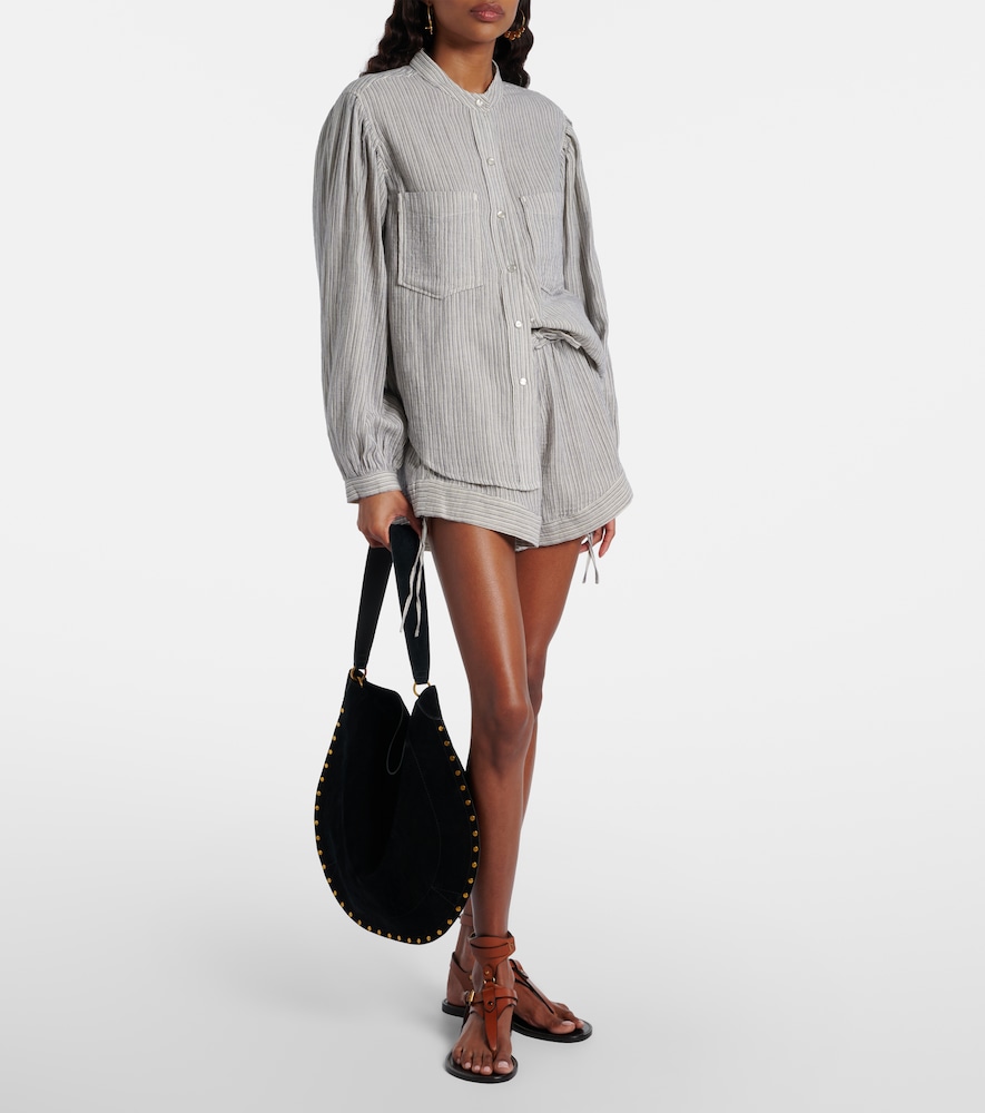 Marant Etoile Thaliany striped cotton shorts