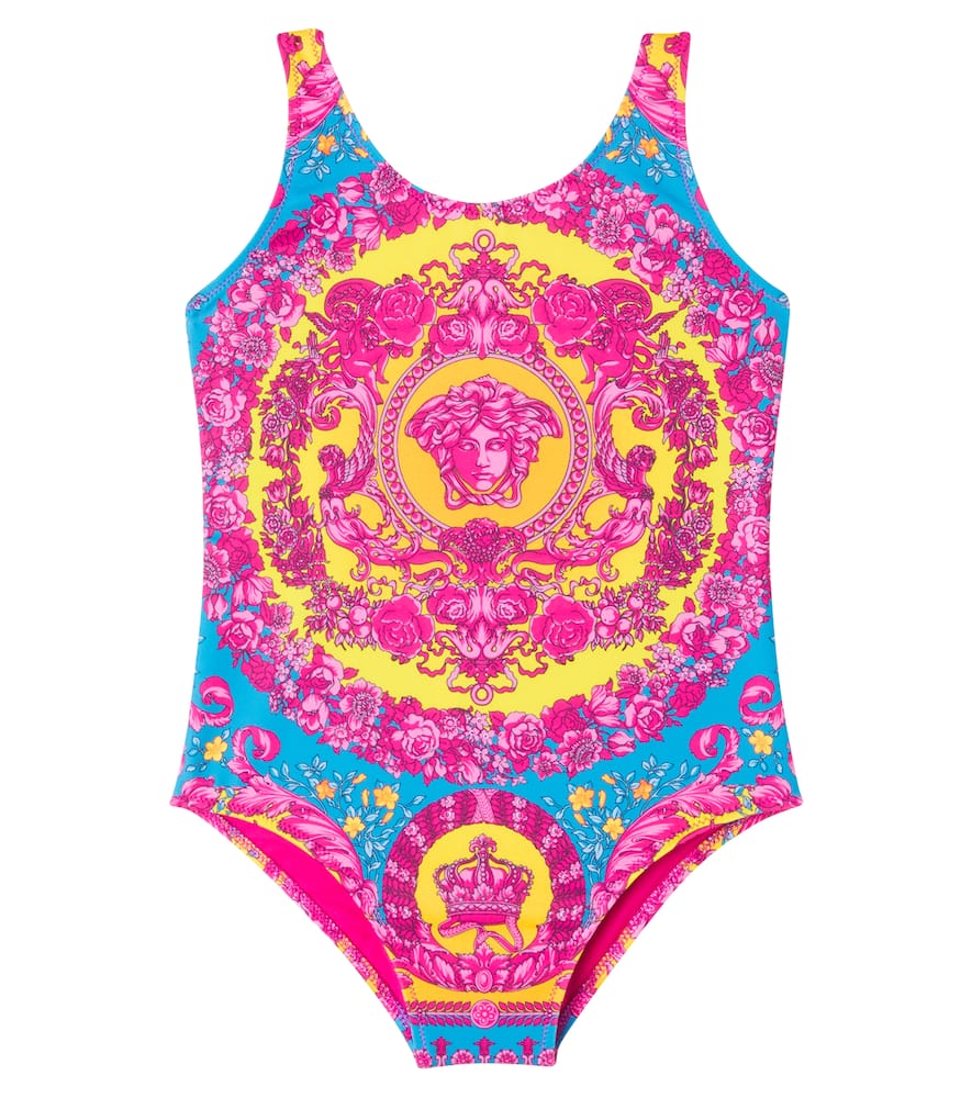 Versace Kids' Barocco Swimsuit In Multi