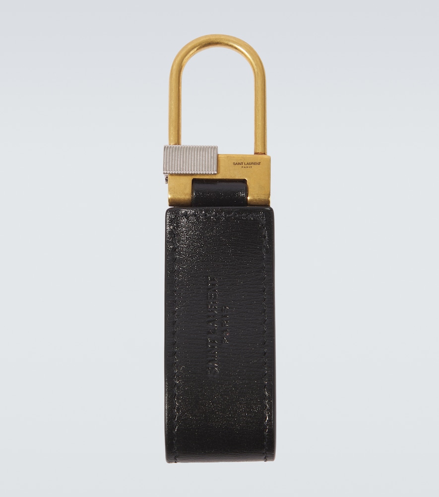  Saint Laurent Saint Laurent Tiny Cassandre Leather Keychain 
