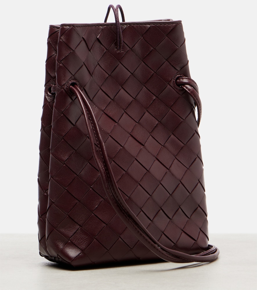  Bottega Veneta Bottega Veneta Andiamo Intrecciato Leather Phone Pouch 