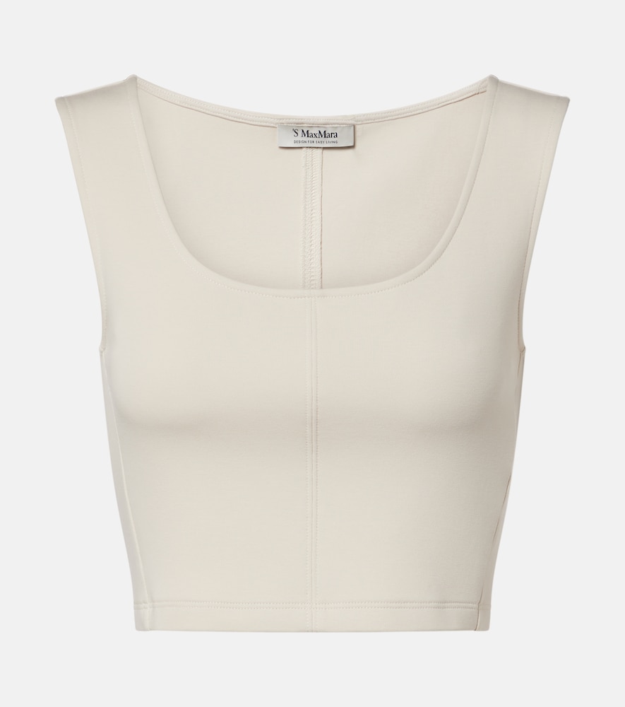 'S Max Mara Dire cotton-blend jersey crop top