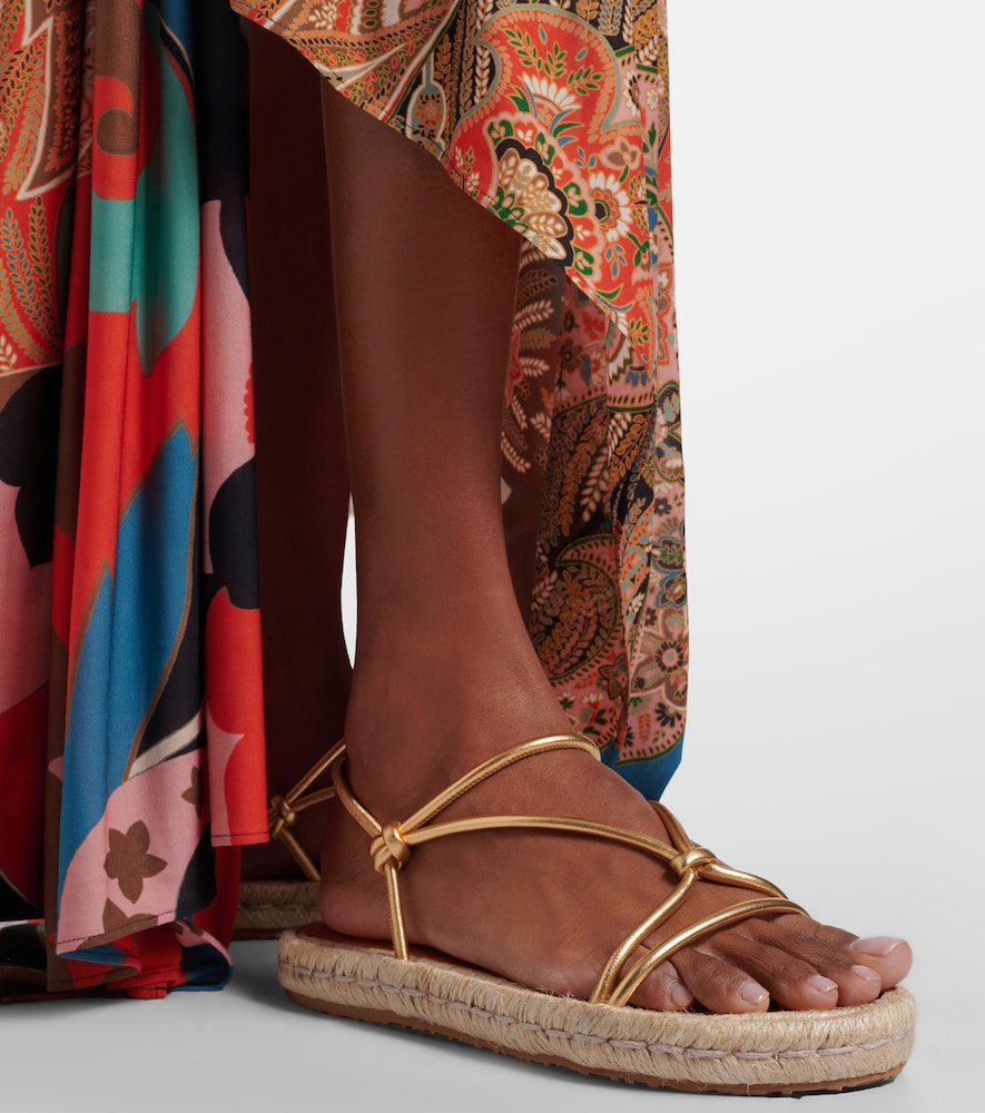 Bali Metallic Leather Espadrille Sandals