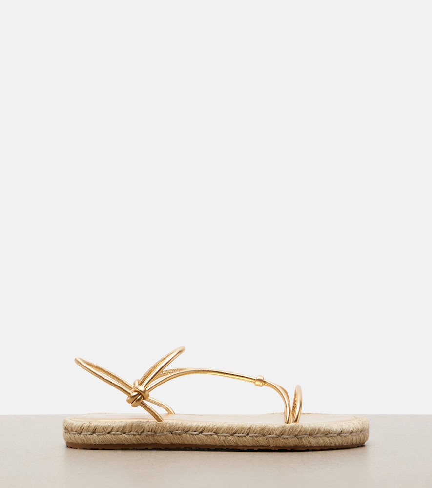  Gianvito Rossi Gianvito Rossi Bali Metallic Leather Espadrille Sandals 