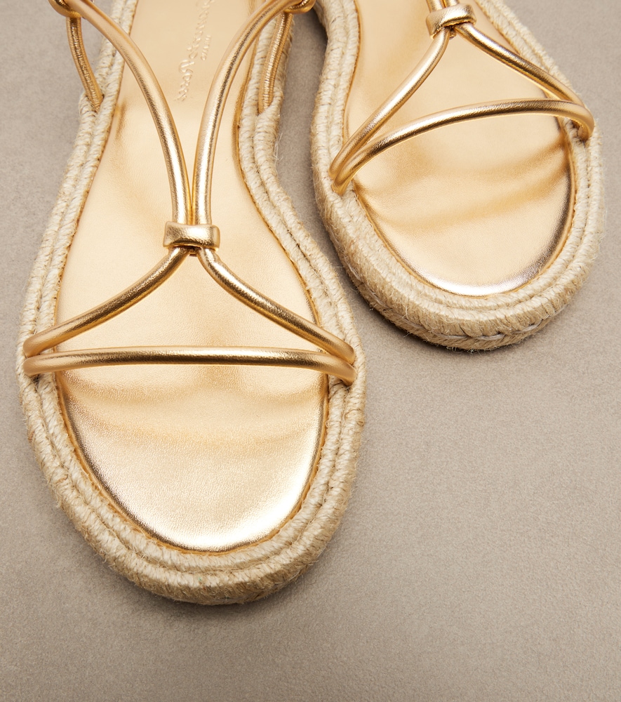  Gianvito Rossi Gianvito Rossi Bali Metallic Leather Espadrille Sandals 