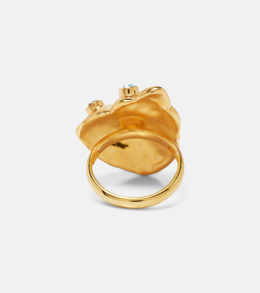  Oscar De La Renta Oscar De La Renta Ring Seashell Mit Kristallen 