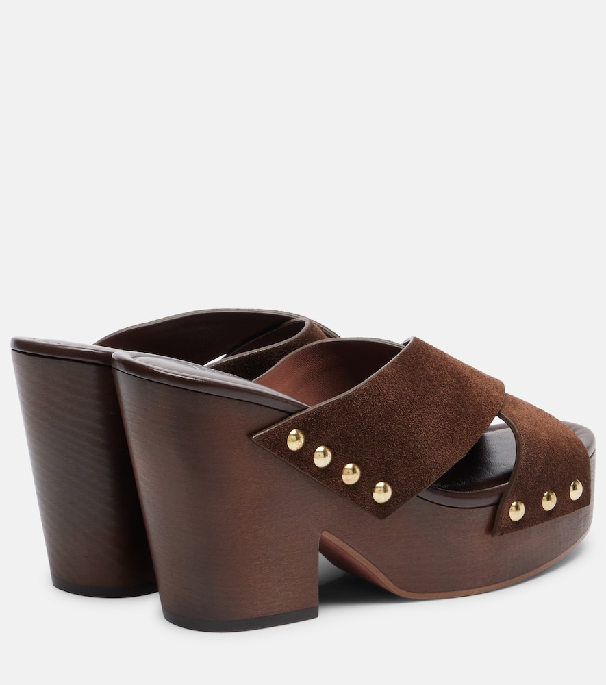  Paris Texas Paris Texas Marisol Suede Platform Mules 