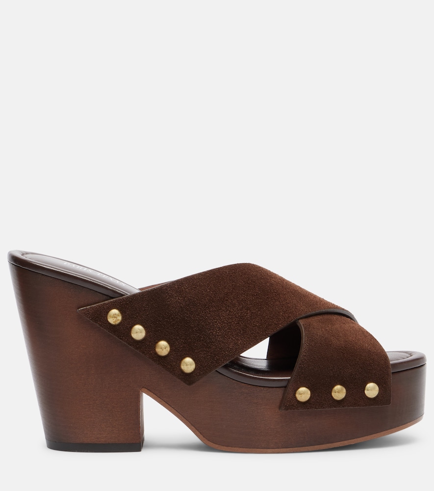  Paris Texas Paris Texas Marisol Suede Platform Mules 