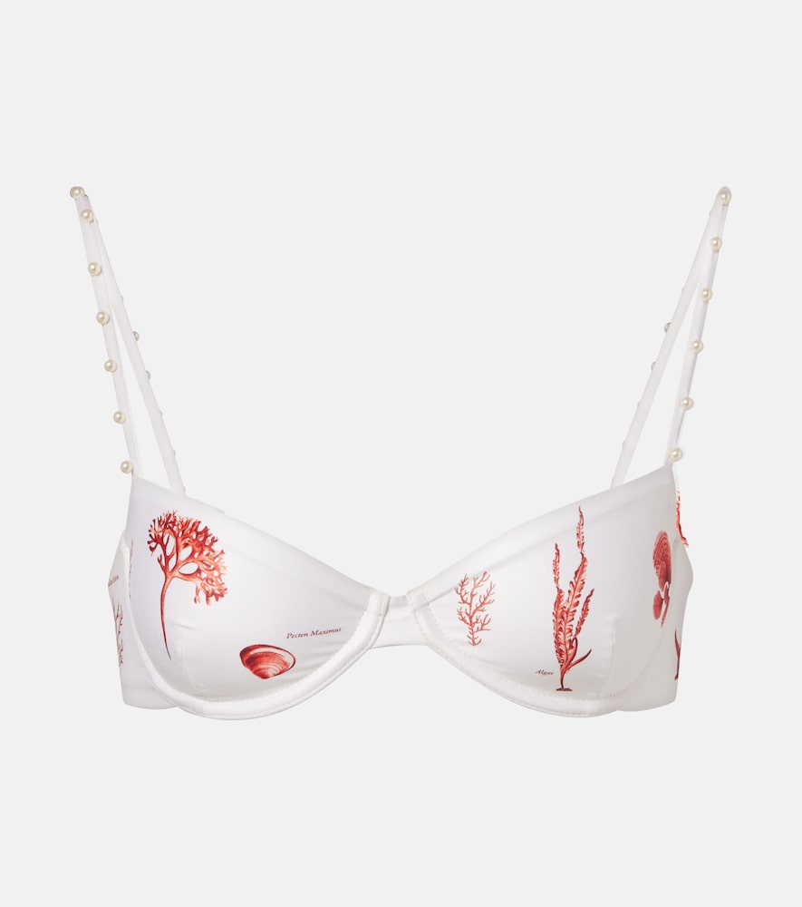 Agua by Agua Bendita Magdalena embellished printed bikini top