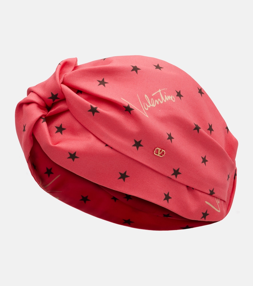 Cappello in twill di seta con stampa
