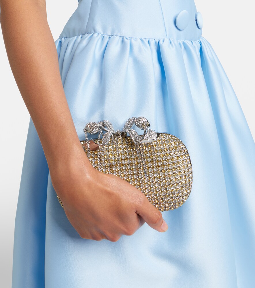 Self-Portrait Crystal-embellished box clutch