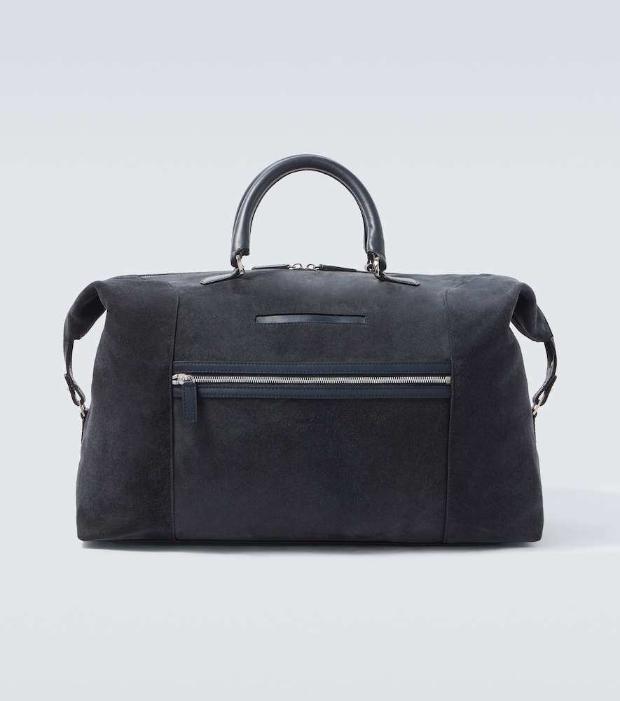 Weekender aus Veloursleder mit Leder