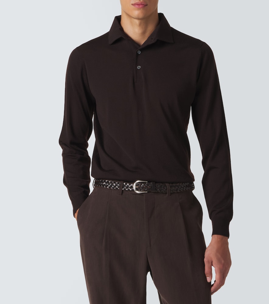 Virgin Wool Polo Sweater