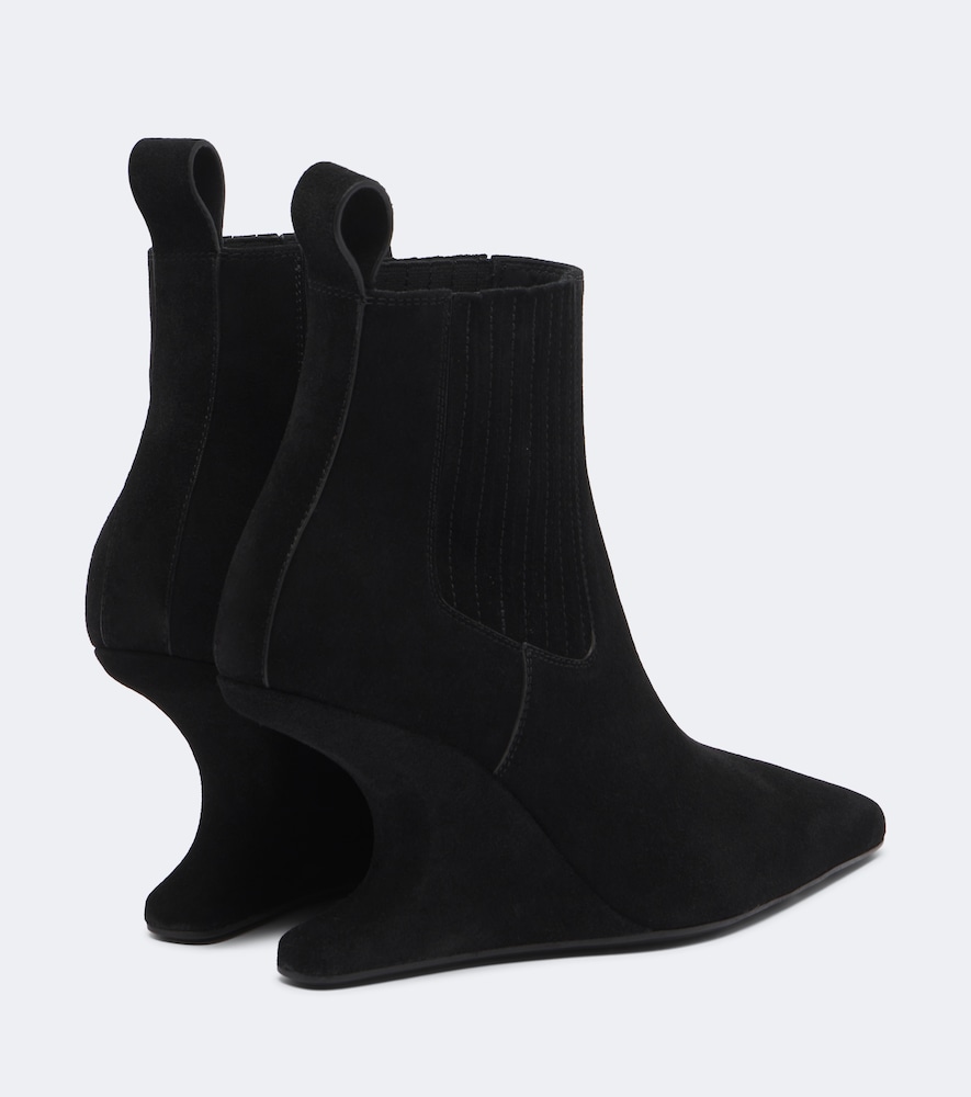 Cantilever Suede Wedge Boots