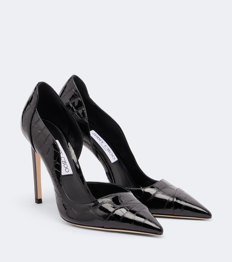 Brigitte Croc-Effect Pumps