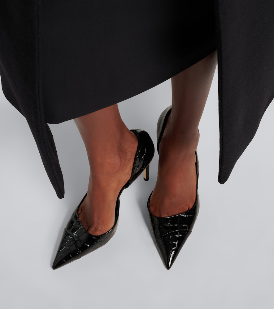 Brigitte Croc-Effect Pumps