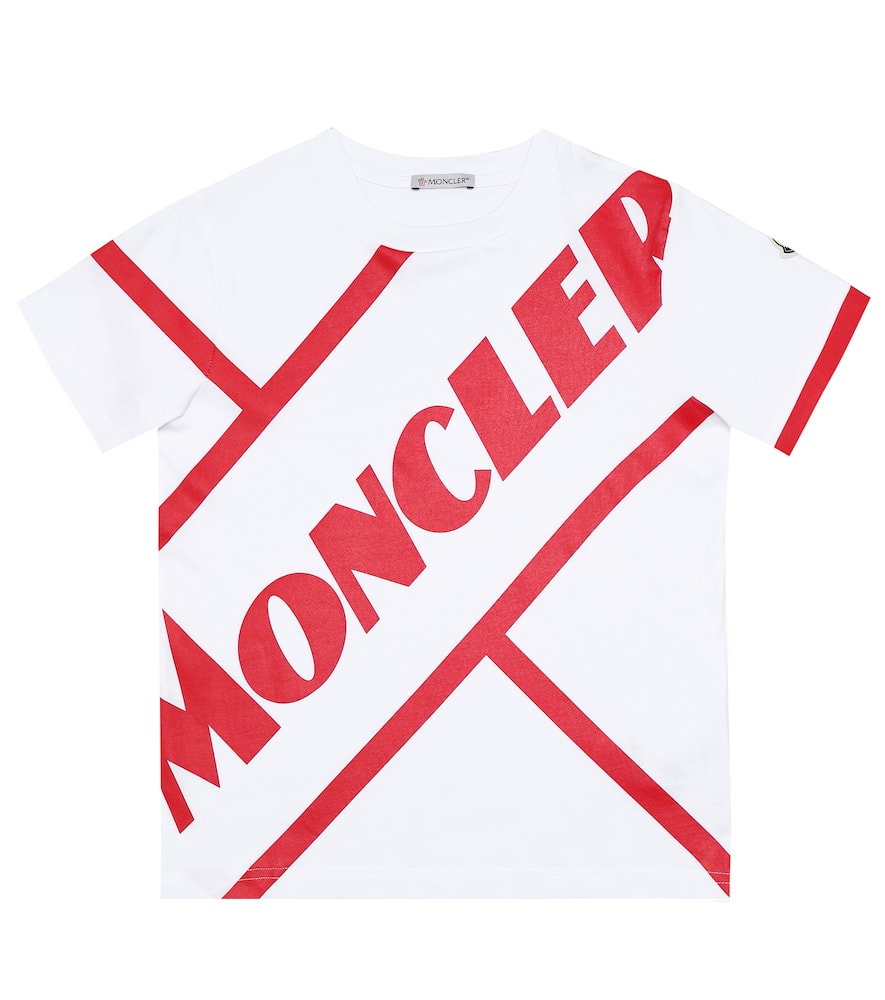 Click to view more detailed imagery on our partner's website Moncler Kids' Logo Print Cotton Jersey T-shirt In White