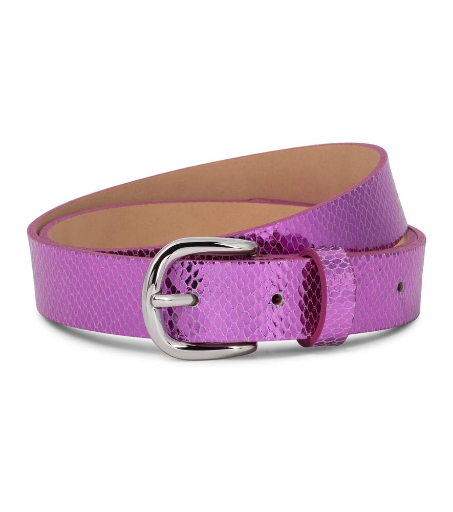 ISABEL MARANT ZAP SNAKE-EFFECT LEATHER BELT,P00559897