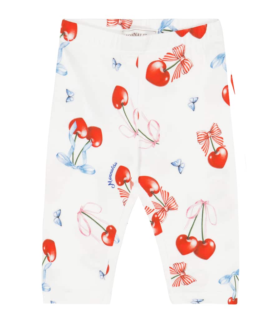 Monnalisa Baby printed cotton-blend leggings