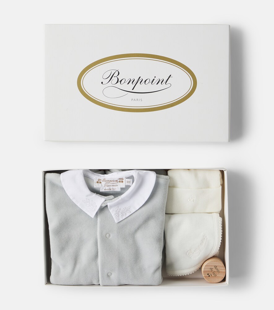 Bonpoint Baby onesie, hat and bib set